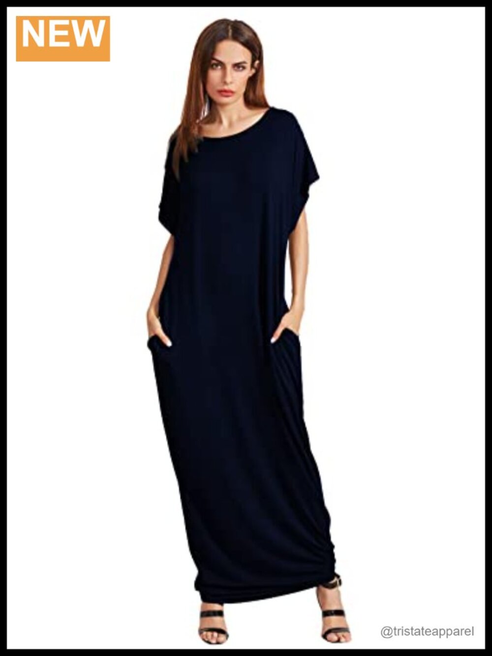 Verdusa Short Sleeve Loose Maxi Lounge Dress with Pockets
